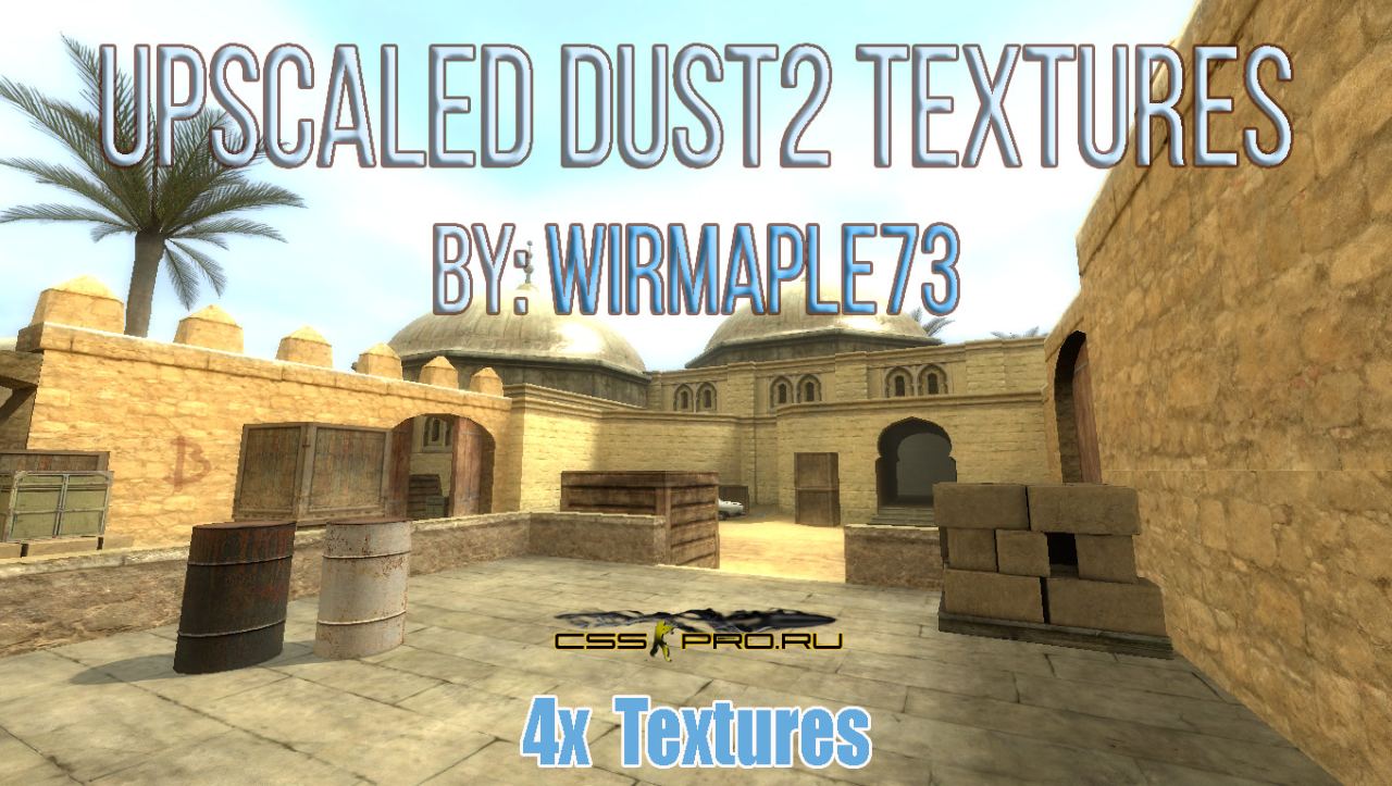 Улучшенные текстуры и модели для  de_dust2