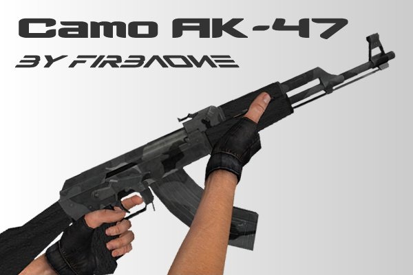 Camo AK-47 with Black Wood