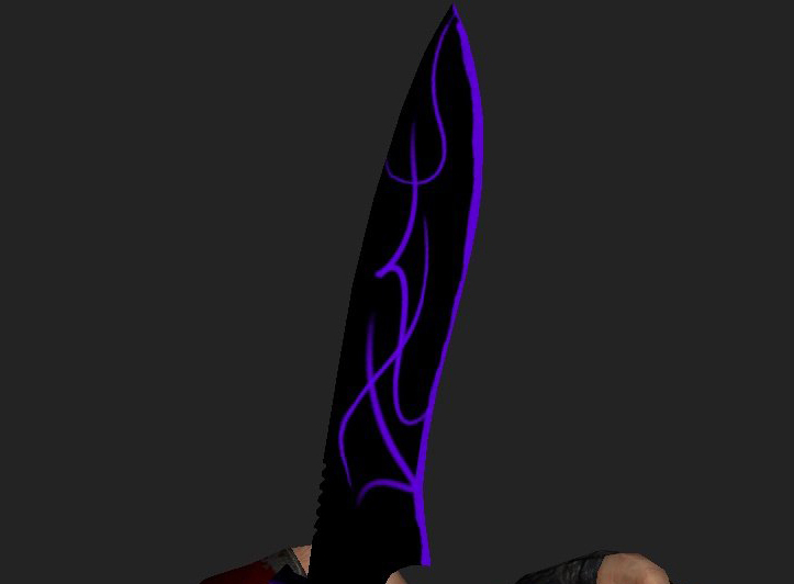 Black Purple Glowing Knife