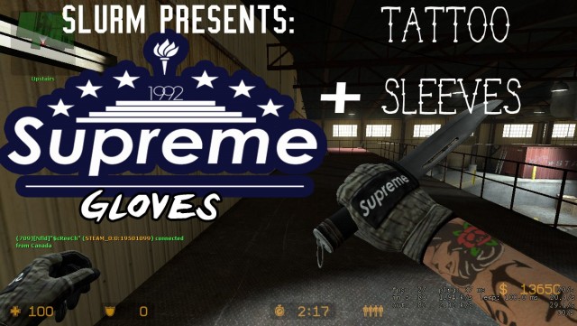 Supreme gloves + Tattoo'd sleeves